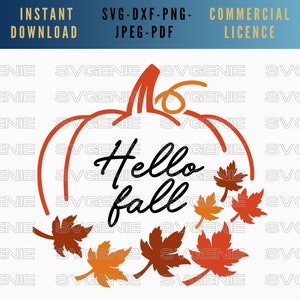 こんにちは秋 SVG、こんにちはカボチャ SVG、秋の葉 PNG、秋の svg、感謝祭のカット ファイル、農家の Svg、秋の svg、幸せな秋のベクター