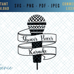 Douche karaoke SVG, badkamer decal svg, grappige wasruimte svg, humoristische toilet sjabloon, douche scherm svg, zingen lied svg, zingen gesneden bestand
