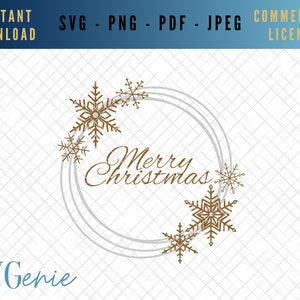 Feliz Navidad SVG, copo de nieve Garland svg, vector de deseos de Navidad, feliz Navidad svg, archivo de corte de corona de Navidad, felices fiestas svg
