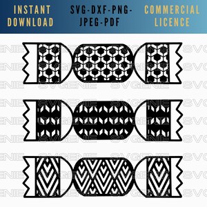 Christmas Cracker SVG Bundle, 2d Christmas Cracker SVG, geometrischer Xmas Cracker Vektor, Christmas Cracker ClipArt, flacher Christmas Cracker