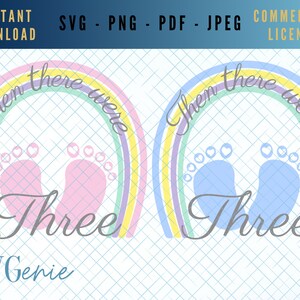 Dann gab es drei SVG, erste Baby svg, neue Baby svg, Baby Füße SVG, Regenbogen SVG, Baby Shower Vektor, neue Mama SVG, erstes Mal Mama svg