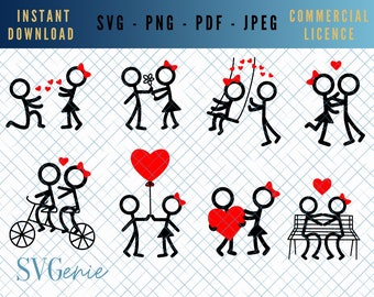 Stickman SVG, Stickmen SVG, Love svg, cute love svg, romantic svg, couples svg, mr and Mrs cut file, husband and wife silhouette svg