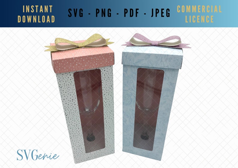 Flute Box SVG Template Champagne Glass Box Vector Prosecco Etsy UK