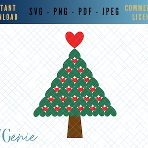 Mignon arbre de Noël SVG, arbre de cœur SVG, fichier de coupe de sapin, vecteur d’arbre de Noël, amour de Noël SVG, arbre à motifs svg, arbre à feuilles persistantes svg