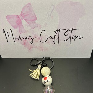Teacher beaded keychain