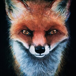 STAMPA A5 VOLPE di un dipinto originale in acrilico su tela, animali illustrati, animale selvatico, animali bosco e montagna
