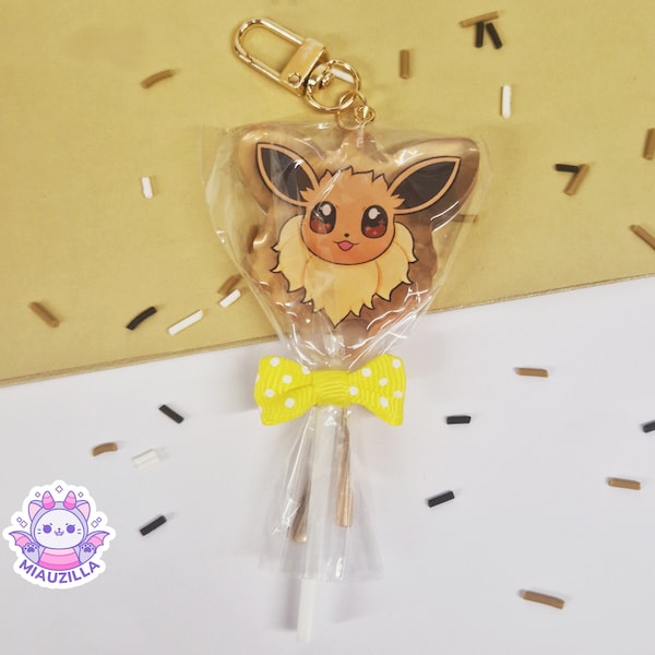 Double sided Eevee lollipop charm | 2"