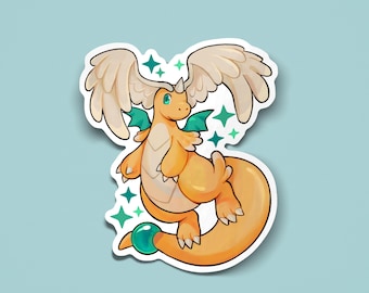 MEGA DRAGONITE | 3" Vinyl waterproof sticker | Matte - Star Holo - Broken glass finishes