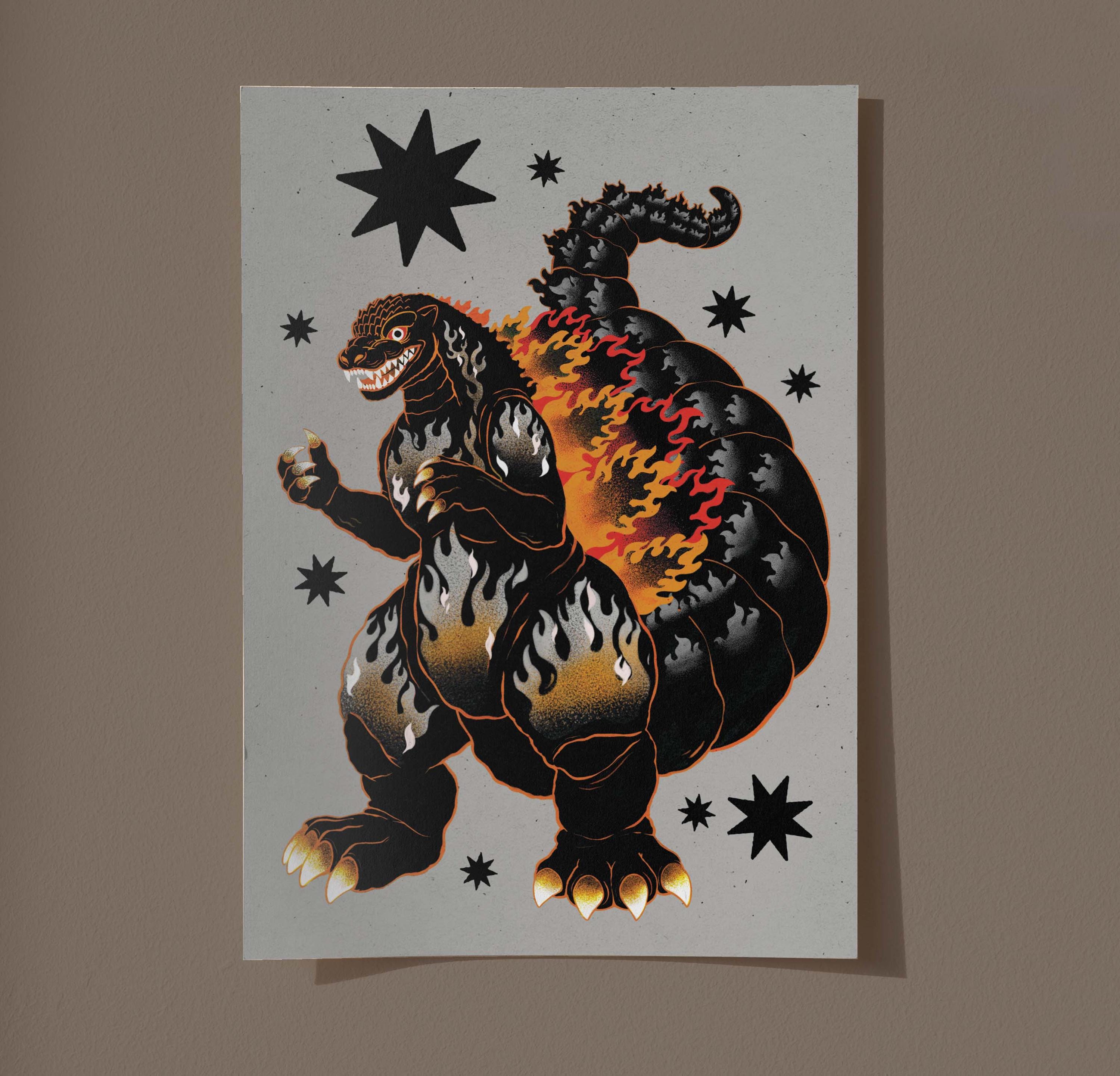 Burning Godzilla Shirt - Etsy