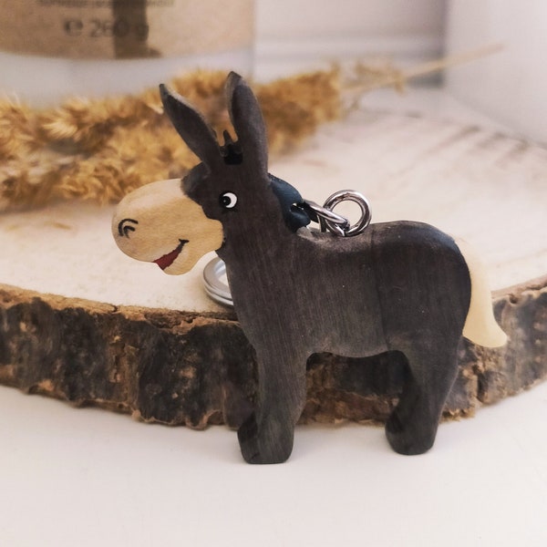 Esel Anhänger | Bauernhoftier Schlüsselanhänger | Bauernhoftiere | Geschenk für Tierfreunde und Bauernhofliebhaber | Bauernhof Holz