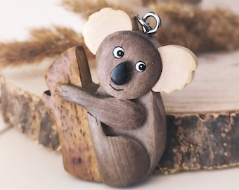 Holz Koala Anhänger | Holz Anhänger | Holz Tieranhänger | Koala Schlüsselanhänger | Holz Geschenk | Koala Geschenk | Australien Geschenk