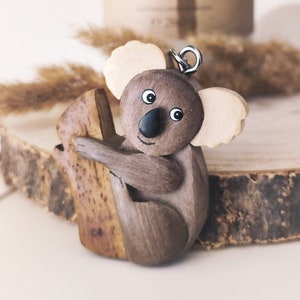 Wooden Koala Pendant | Wooden Pendant | Wooden Animal Pendant | Koala Keychain | Wooden Gift | Koala Gift | Australia Gift
