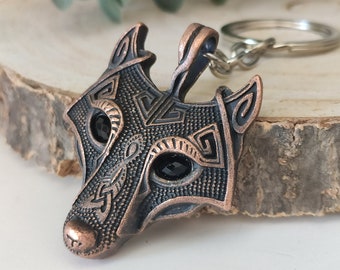 Schlüsselanhänger Wolf | Geschenk Wolfliebhaber | Wolf Anhänger | Wikinger Anhänger