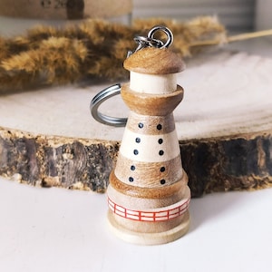 Wooden lighthouse pendant | Lighthouse Gift | Wooden lighthouse | Lighthouse Keychain | Wooden lighthouse gift