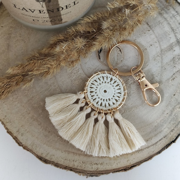 Porte-clés attrape-rêves | Cadeau attrape-rêves | Pendentif attrape-rêves | Attrape-rêves en macramé | Attrape-rêves bohème