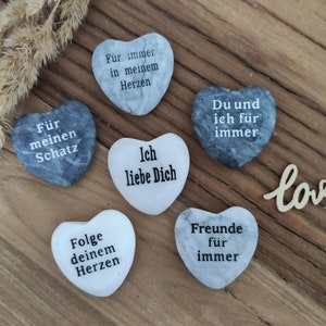 Marmor Herz mit Spruch | Dekoherz | Herz Geschenk | Grabschmuck | Grabherz | Spruch Geschenk | Partner Geschenk | Kleines Geschenk