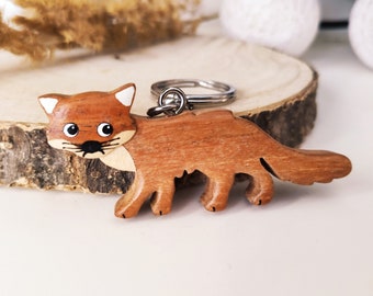 Vos hanger | Bosdier sleutelhanger | Houtvos | Cadeau voor natuur- en dierenliefhebbers | Cadeau vosliefhebber