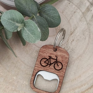 Flaschenöffner Anhänger Holz Geschenk Männer Geschenk Flaschenöffner Schlüsselanhänger Fahrrad Anhänger Fahrrad Geschenk Bild 5