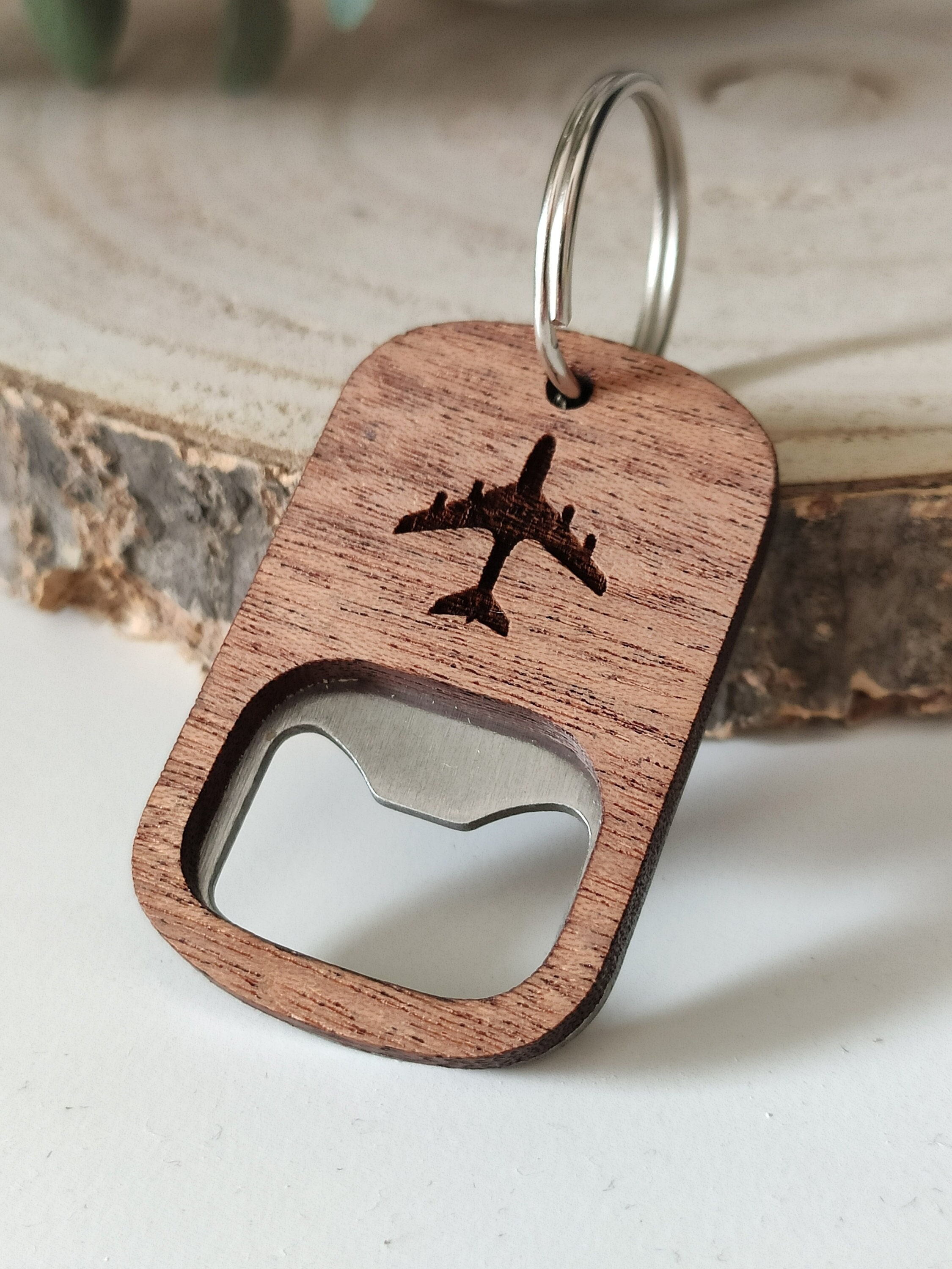 Bottle opener pendant | Wooden Gift | Men Gift | Airplane trailer | Travel Pendant | Travel gift