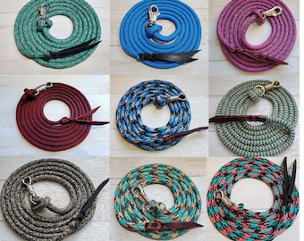 Custom Training Lead Rope - Your Choice of Swivel Clasp/Bull Snap - Yacht Rope, Lunge Line , Clinician Rope - Lots of colors! Fast Shipping!