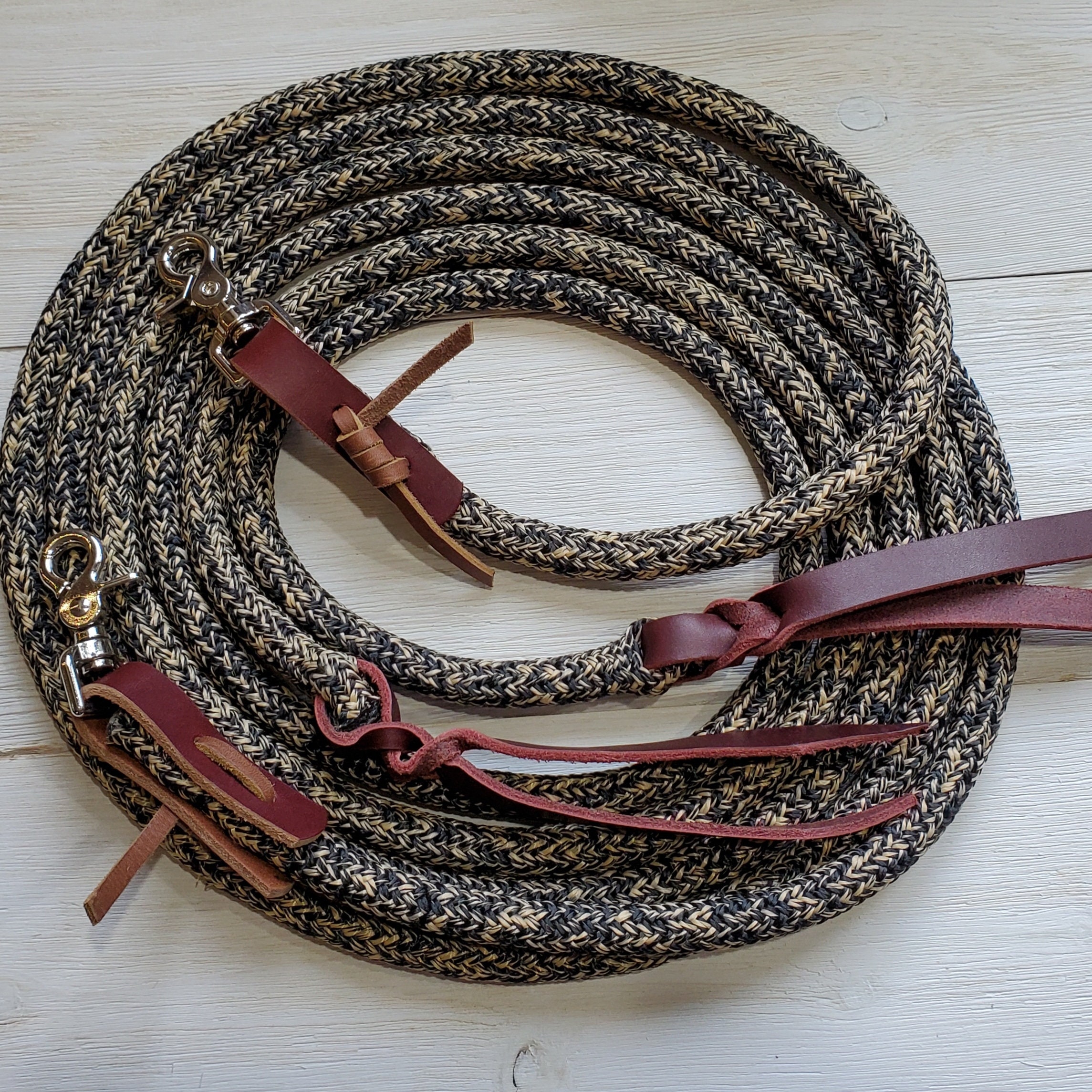 Loop reins or split reins, Custom Made Yacht Rope / trail riding, clinician rope, mecate reins, barrel reins - Fast Shipping!