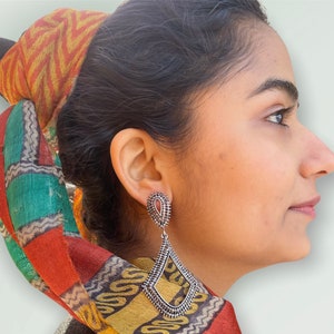 Antique silver dangling earrings