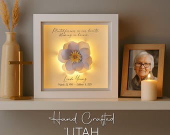 3D Lighted Violet Memorial Gift | Infant Loss | Loss of a Daughter | Loss of a Mother | Loss of a Wife