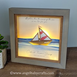 Regalo di aborto illuminato in 3D / Navigazione al tramonto, Perdita infantile, Perdita di un figlio, Perdita di un figlio, Regalo di simpatia