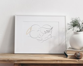 Angel Baby Sympathy Gift, Infant Loss, Miscarriage Memorial Print, Miscarriage Gift, Instant Digital Download
