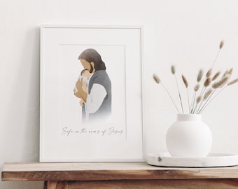 Safe in the Arms of Jesus - Miscarriage Print Gift, Infant Loss Print, Miscarriage Memorial Print, Instant Digital Download
