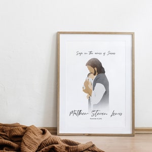 Safe in the Arms of Jesus - Personalized Angel Baby Sympathy Gift, Infant Loss, Miscarriage Memorial Print, Digital Download