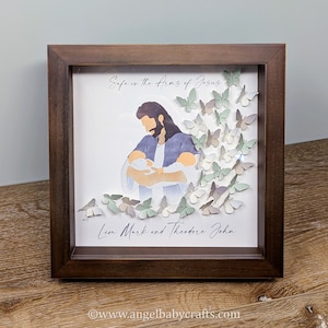 3D Jesus Holding Twins With Butterflies Miscarriage Gift