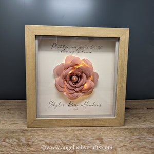 Regalo commemorativo di rosa illuminata 3D / Perdita di un neonato / Perdita di una figlia / Perdita di una madre / Perdita di una moglie