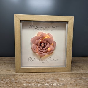 3D Lighted Rose Memorial Gift | Infant Loss | Loss of a Daughter | Loss of a Mother | Loss of a Wife