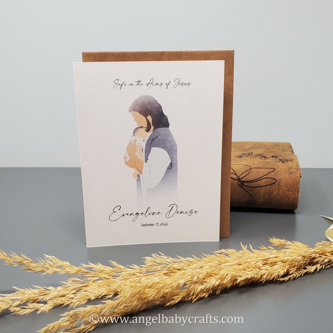 Personalized Baby Loss Card With Digital Print, Jesus Sympathy Card ...