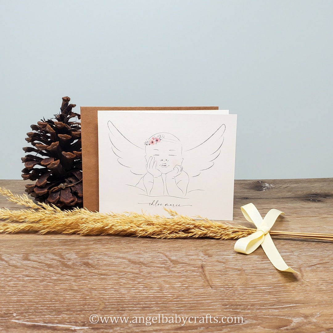 Personalized Baby Loss Card With Digital Print, Sympathy Card, Baby