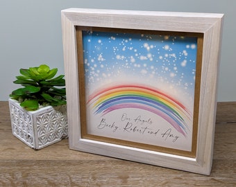 Podświetlana tęcza ze świetlikami – upominek na pamiątkę | Tęczowy prezent dla dziecka po poronieniu