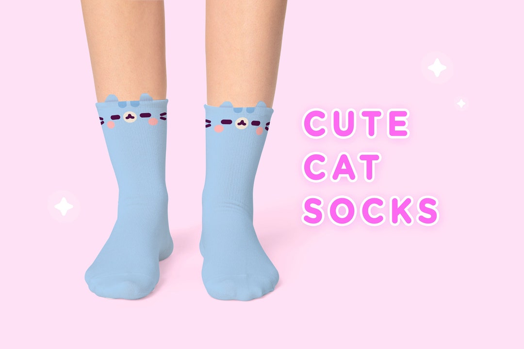 Cute Cat Neko Socks | Cotton Socks |  Kawaii Unisex Crew Socks
