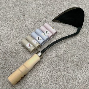 Traditional Korean Hand Plow Gift Set, Hoe (Homi, 호미) + 6 Korean Vegetable Seed Set