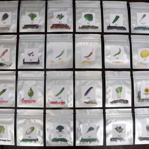 Pick Your Own Non-GMO Korean Vegetable Seed Collection (Normal Version) / Choice of 4, 6, 8, 10, 12, 16, 20, 24, or 26 Kinds of Seeds