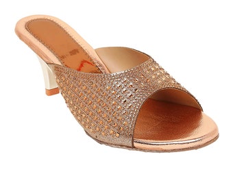 sparkly rose gold heels