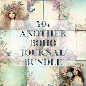 Another Bohemian Journal Page Kit Bundle 50 Stunning Paper Designs - Digital Pages, Junk Journal Pages, Scrapbooking, DIY scrapbook supplies