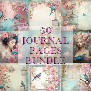 Boho Girl Journal Page Kit Bundle 50 atemberaubende Papierdesigns - Digitale Seiten, Junk Journal Seiten, Scrapbooking, DIY Scrapbooking