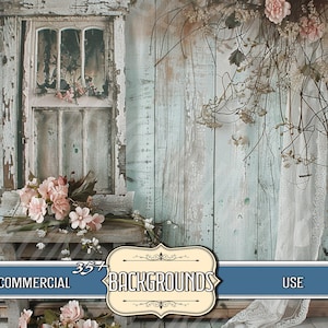 Paquete Boho Shabby Chic Más de 35 impresionantes fondos de papel: páginas digitales, páginas de diarios basura, álbumes de recortes, suministros para álbumes de recortes de bricolaje