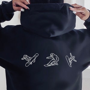 Snowboard hoodie gift for instructor or friends, snowboard hoodie gift for family vacation 2024, snowboarding lover gift, winter hoodie