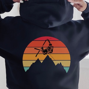Ski instructor hoodie gift for ski lover, matching family vacation winter sport hoody, snow skiing hoodie, ski birthday gift