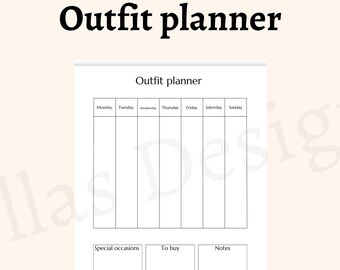 Outfit planner printable pdf travel outfit planner vacation planner daily travel outfit planner instant download trip planner women men