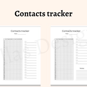 Contacts tracker printable pdf track contacts tracker contact lenses contacts planner contacts log instant download a4 a5 half letter