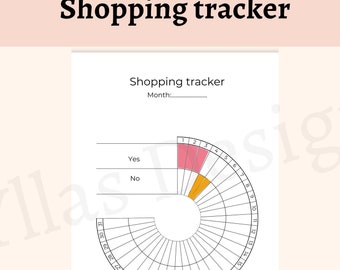 Shopping tracker printable pdf items to buy tracker spending tracker track shopping habits shop manager instant download a4 a5 half letter