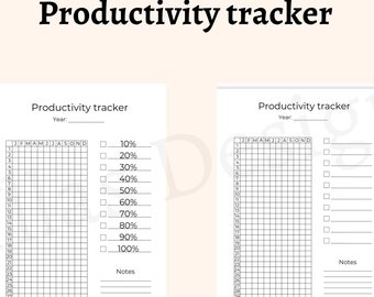 Produktivitäts-Tracker druckbare PDF-Produktivitätsplaner Seite Produktivitäts-Tracker Ziel-Tracker sofortiger Download A4 A5 Buchstabe